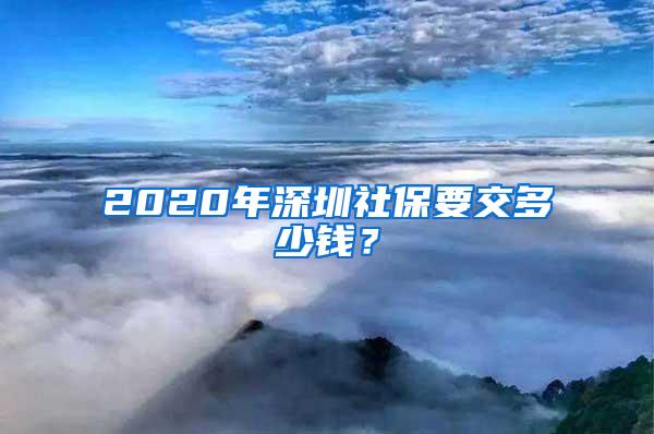 2020年深圳社保要交多少钱？