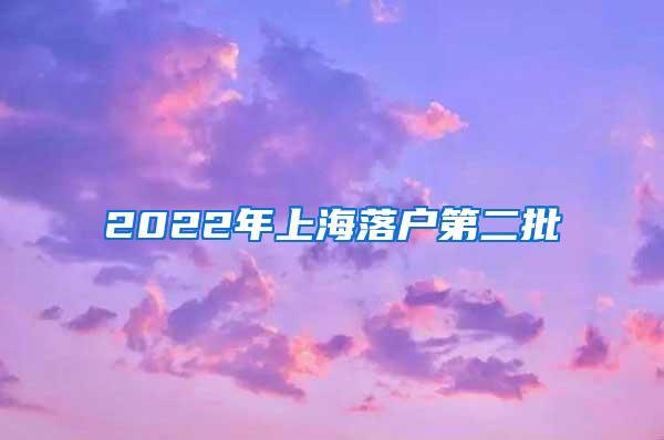 2022年上海落户第二批