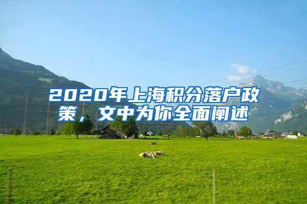 2020年上海积分落户政策，文中为你全面阐述