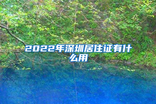 2022年深圳居住证有什么用