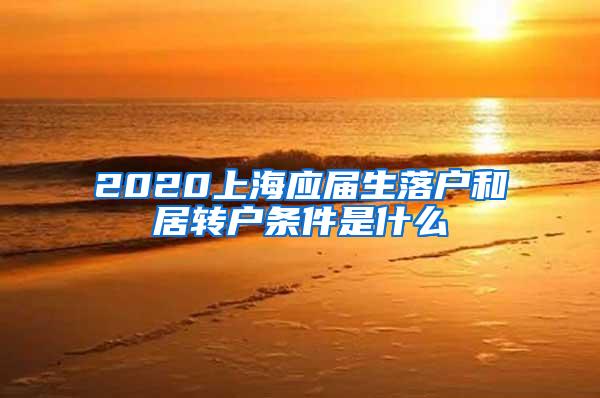 2020上海应届生落户和居转户条件是什么