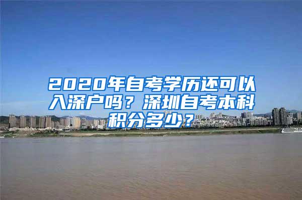 2020年自考学历还可以入深户吗？深圳自考本科积分多少？