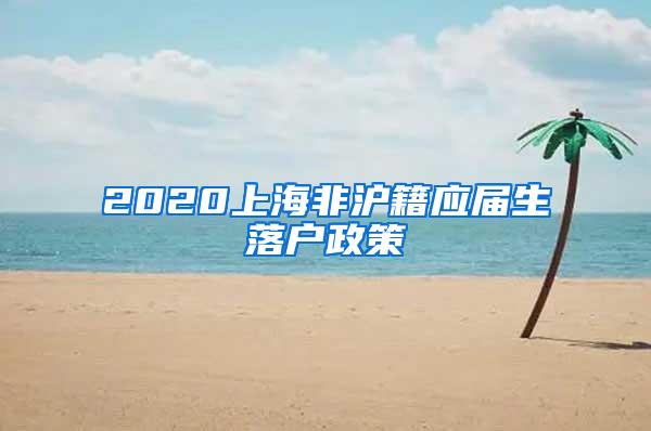 2020上海非沪籍应届生落户政策