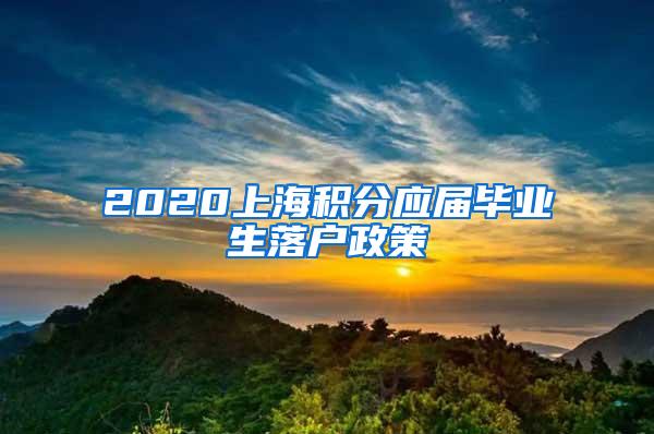 2020上海积分应届毕业生落户政策