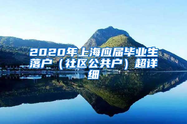 2020年上海应届毕业生落户（社区公共户）超详细