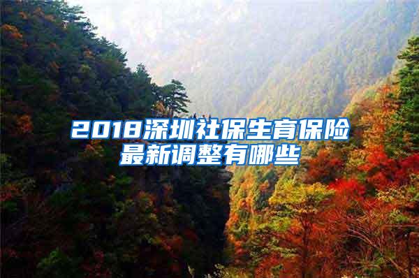 2018深圳社保生育保险最新调整有哪些