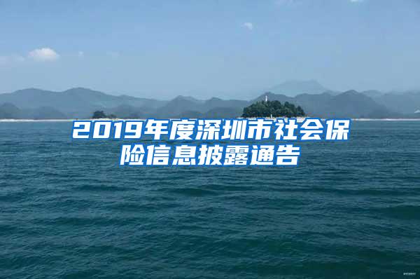 2019年度深圳市社会保险信息披露通告