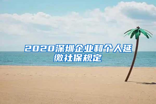 2020深圳企业和个人延缴社保规定