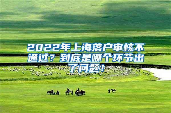 2022年上海落户审核不通过？到底是哪个环节出了问题！