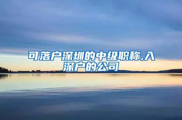 可落户深圳的中级职称,入深户的公司