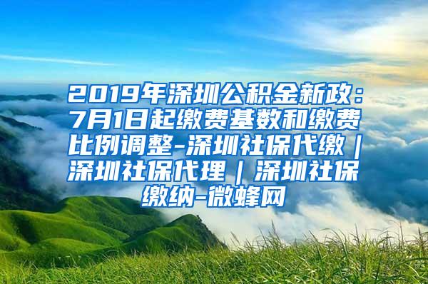 2019年深圳公积金新政：7月1日起缴费基数和缴费比例调整-深圳社保代缴｜深圳社保代理｜深圳社保缴纳-微蜂网