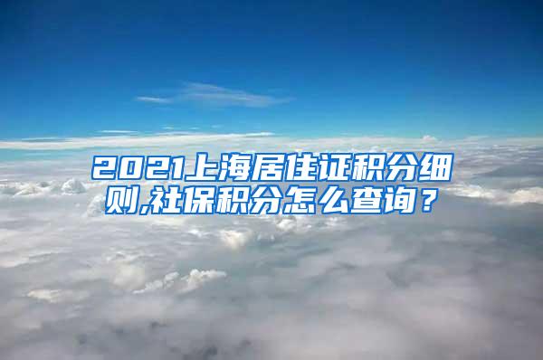 2021上海居住证积分细则,社保积分怎么查询？