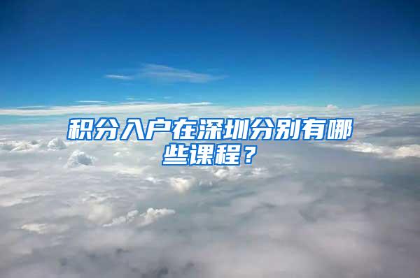 积分入户在深圳分别有哪些课程？