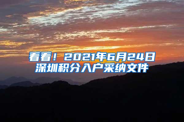 看看！2021年6月24日深圳积分入户采纳文件