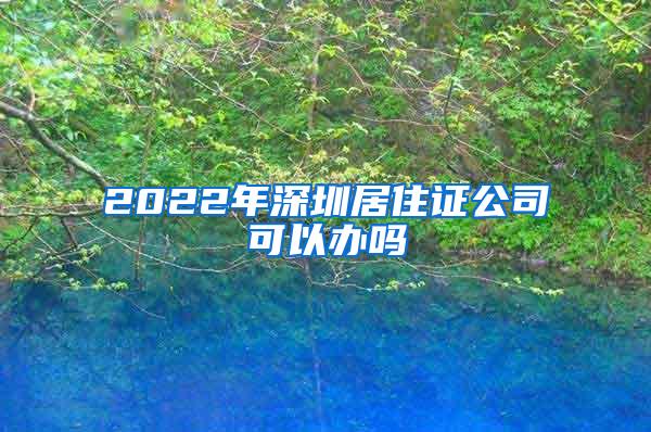 2022年深圳居住证公司可以办吗