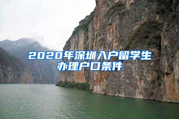 2020年深圳入户留学生办理户口条件