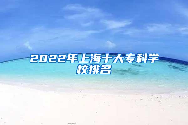 2022年上海十大专科学校排名