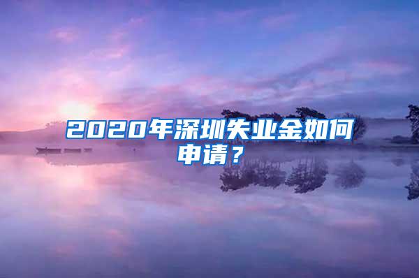 2020年深圳失业金如何申请？