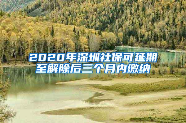 2020年深圳社保可延期至解除后三个月内缴纳