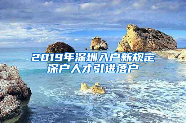 2019年深圳入户新规定深户人才引进落户