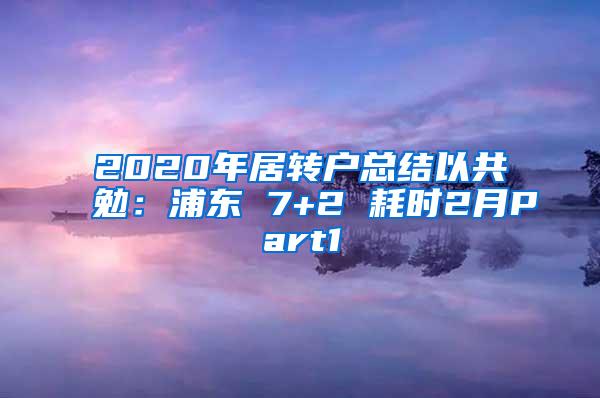 2020年居转户总结以共勉：浦东 7+2 耗时2月Part1