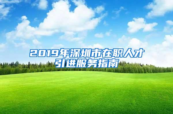 2019年深圳市在职人才引进服务指南