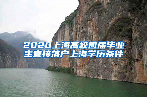 2020上海高校应届毕业生直接落户上海学历条件