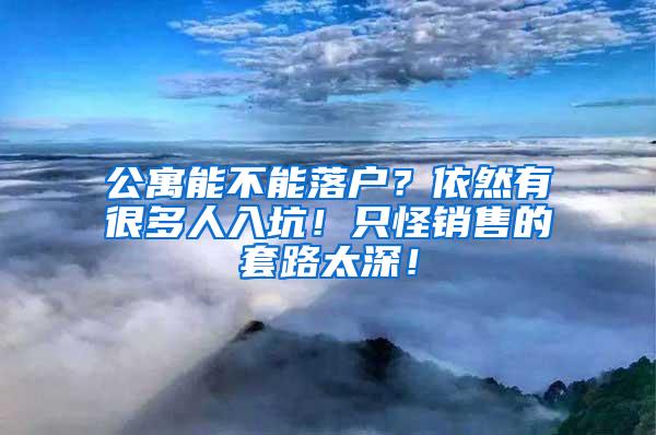 公寓能不能落户？依然有很多人入坑！只怪销售的套路太深！