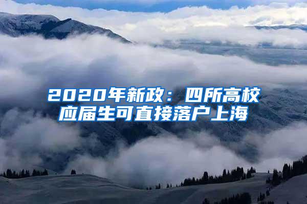 2020年新政：四所高校应届生可直接落户上海