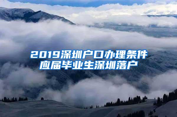 2019深圳户口办理条件应届毕业生深圳落户