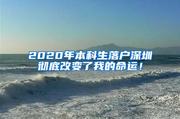 2020年本科生落户深圳彻底改变了我的命运！