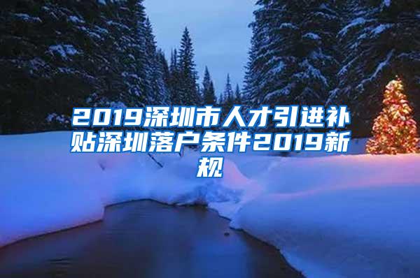 2019深圳市人才引进补贴深圳落户条件2019新规