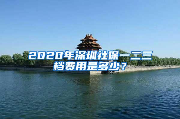 2020年深圳社保一二三档费用是多少？