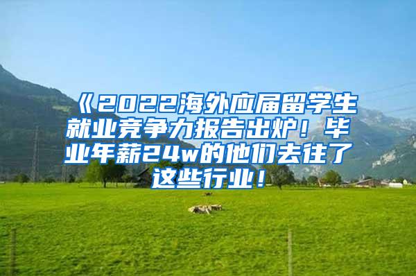 《2022海外应届留学生就业竞争力报告出炉！毕业年薪24w的他们去往了这些行业！