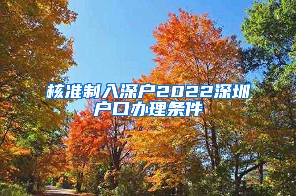 核准制入深户2022深圳户口办理条件