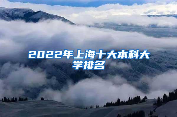 2022年上海十大本科大学排名