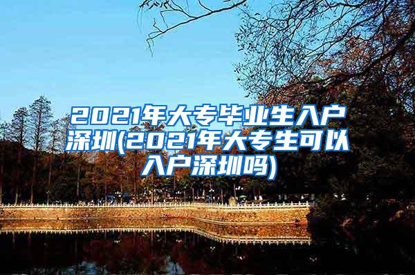 2021年大专毕业生入户深圳(2021年大专生可以入户深圳吗)