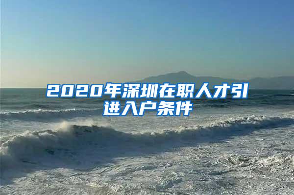 2020年深圳在职人才引进入户条件