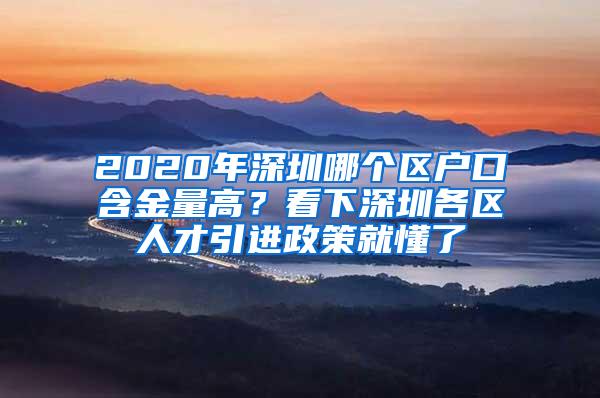 2020年深圳哪个区户口含金量高？看下深圳各区人才引进政策就懂了