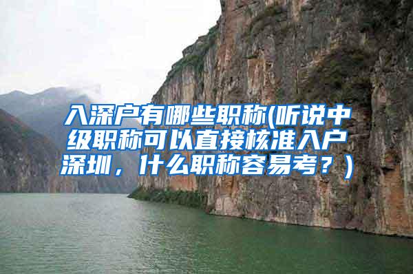 入深户有哪些职称(听说中级职称可以直接核准入户深圳，什么职称容易考？)