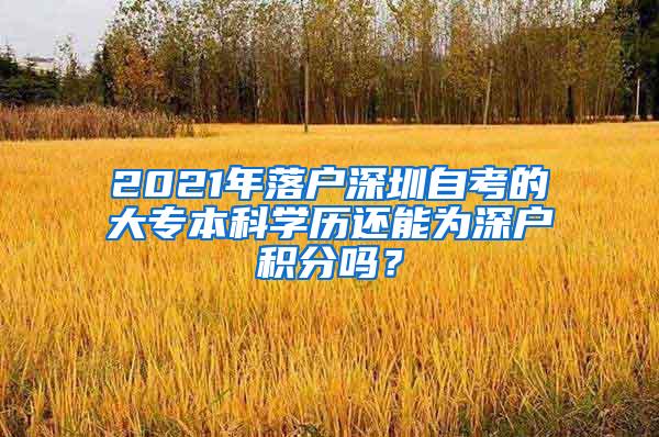 2021年落户深圳自考的大专本科学历还能为深户积分吗？