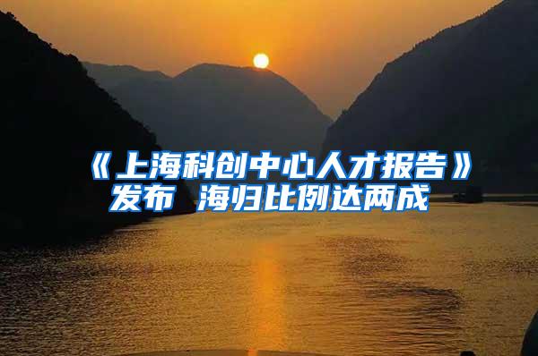 《上海科创中心人才报告》发布 海归比例达两成