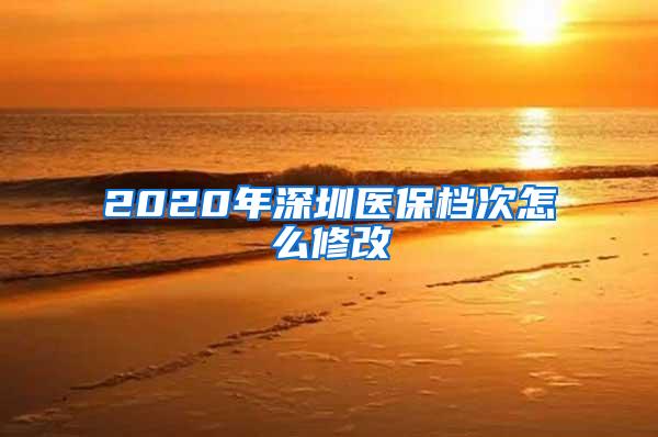 2020年深圳医保档次怎么修改