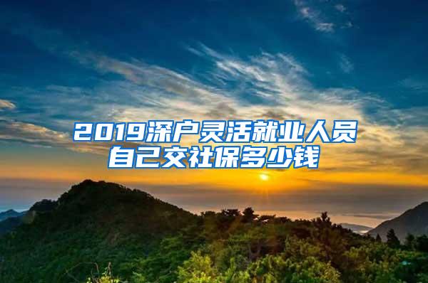 2019深户灵活就业人员自己交社保多少钱