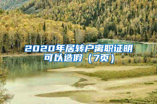 2020年居转户离职证明可以造假（7页）