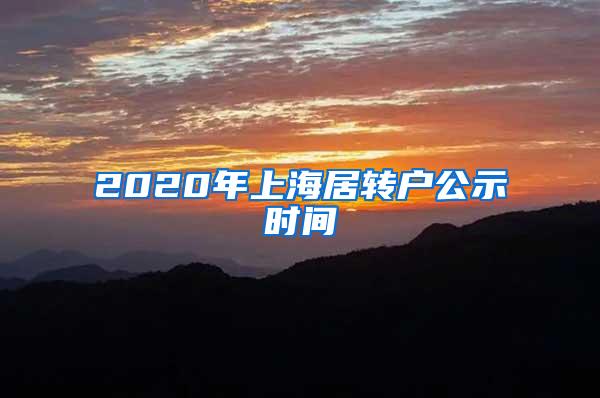 2020年上海居转户公示时间