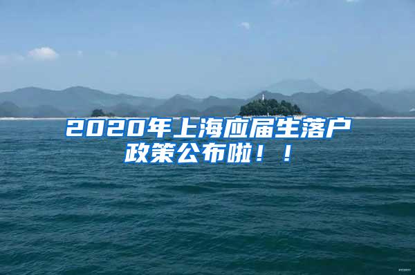 2020年上海应届生落户政策公布啦！！