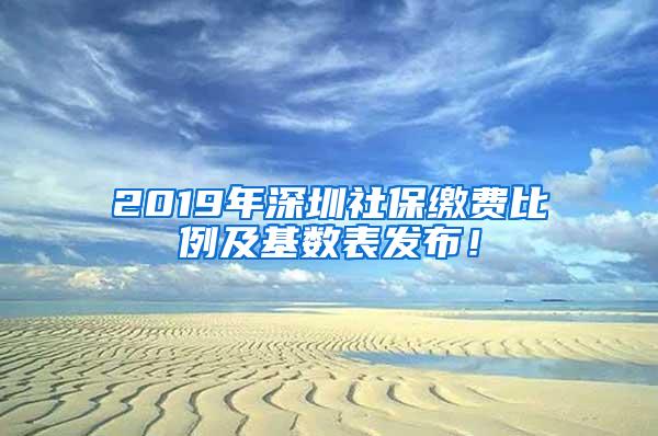 2019年深圳社保缴费比例及基数表发布！