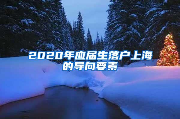 2020年应届生落户上海的导向要素