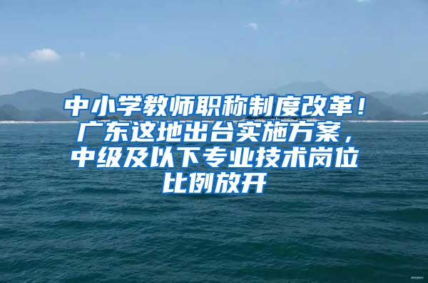 中小学教师职称制度改革！广东这地出台实施方案，中级及以下专业技术岗位比例放开